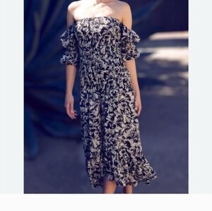 Misa Los Angeles Monochrome Floral Maxi Dress